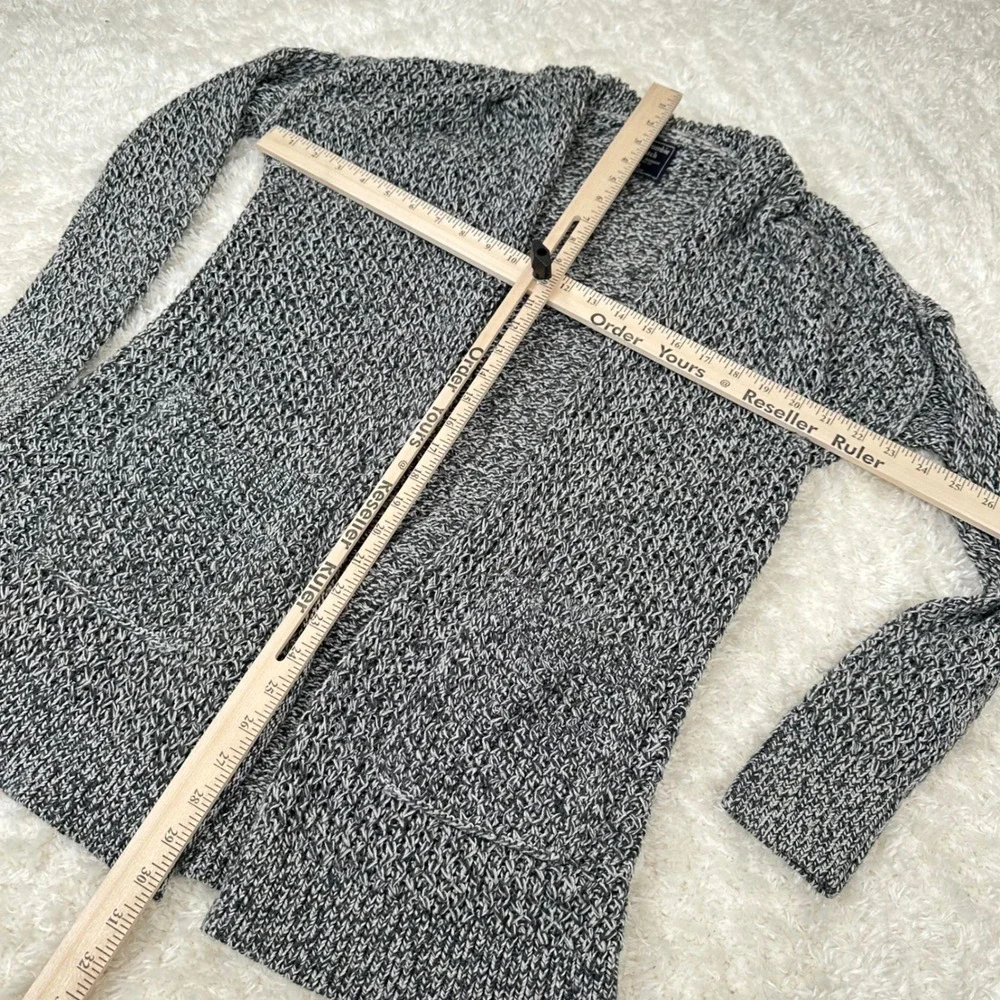Abercrombie & Fitch Women's S Small Gray Knit Long Open Cardigan Sweater Pocket - Picture 7 of 11
